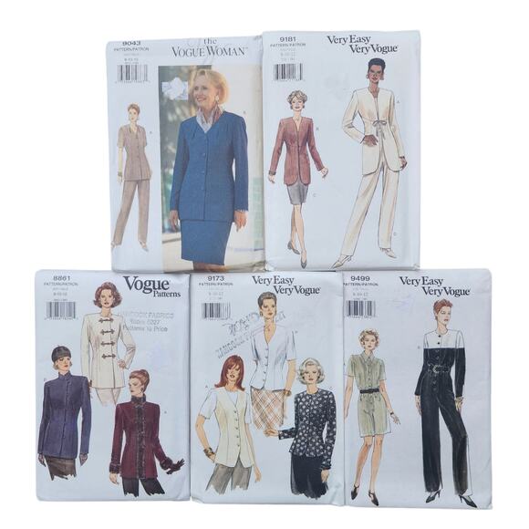 Vogue Other - Vogue Sewing Patterns Lot Of 5 9043 9181 8861 9173 9499 Size 8-12 UNCUT Vintage